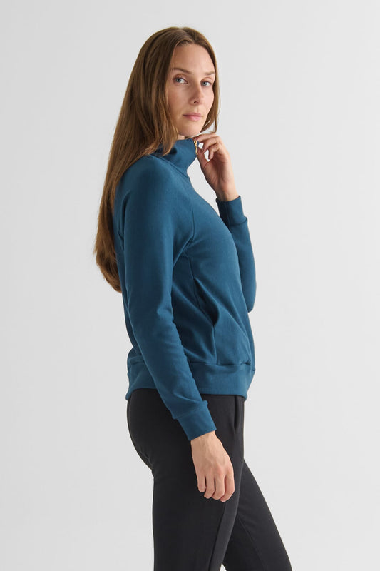 Freedom Full Zip Sweatshirt in Mystique - Women's Full Zip Fleece Sweatshirt in Blue | DAUB