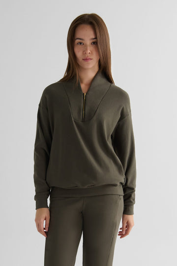 Freedom Quarter Zip Sweatshirt in Spruce