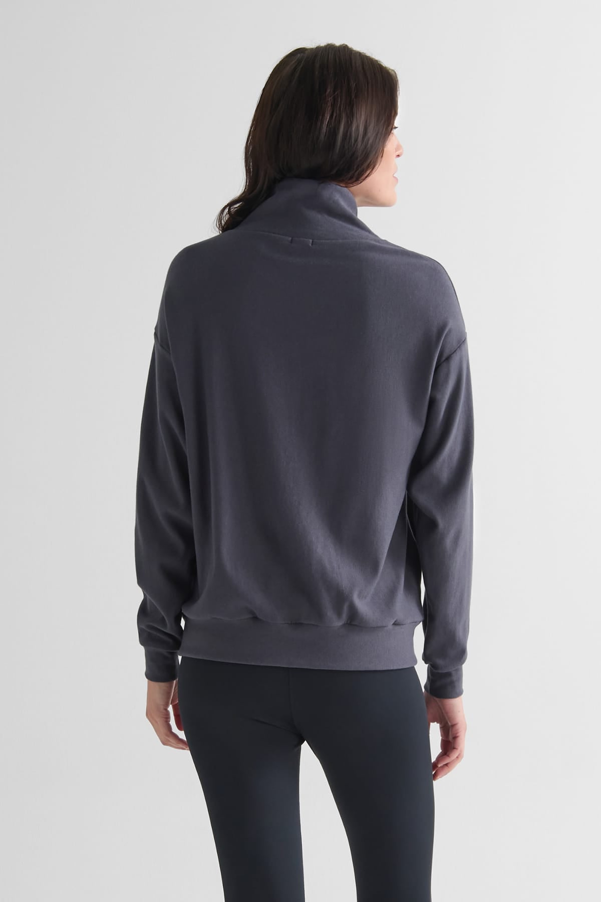 Freedom Quarter Zip Sweatshirt in Ash - Women's Quarter Zip Fleece Sweatshirt in Ash Grey | DAUB