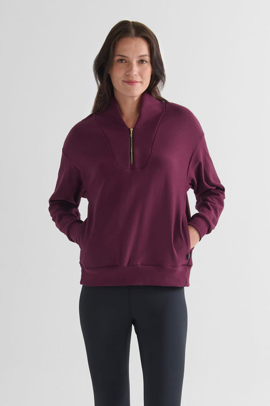 Freedom Quarter Zip Sweatshirt in Syrah