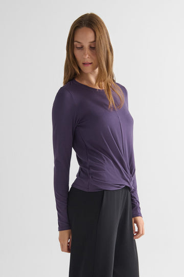 Leilani Longsleeve in Aubergine - Women's Long Sleeve Shirt in Aubergine Purple | DAUB