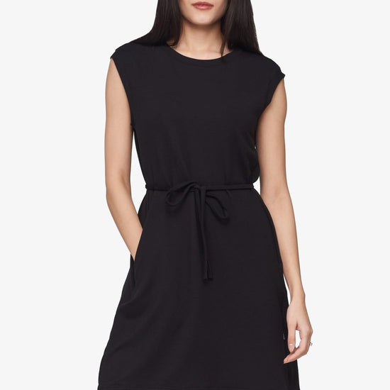 Newport Dress  - Women's Basic dress with pocket in Black | Daub + Design