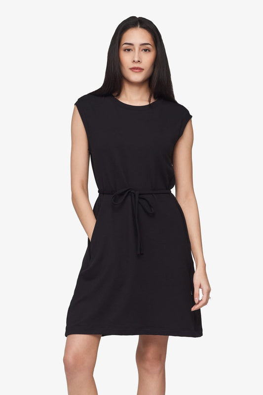 Newport Dress  - Women's Basic dress with pocket in Black | Daub + Design