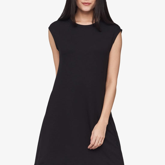 Newport Dress  - Women's Basic dress with pocket in Black | Daub + Design