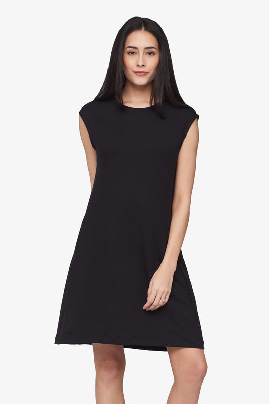 Newport Dress  - Women's Basic dress with pocket in Black | Daub + Design