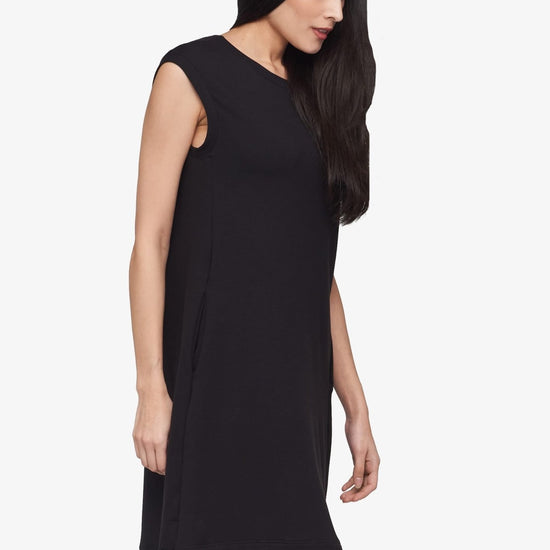 Newport Dress  - Women's Basic dress with pocket in Black | Daub + Design
