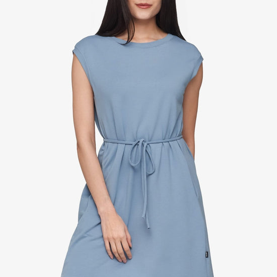 Newport Dress  - Women's Basic dress with pocket in Coastal Blue | Daub + Design