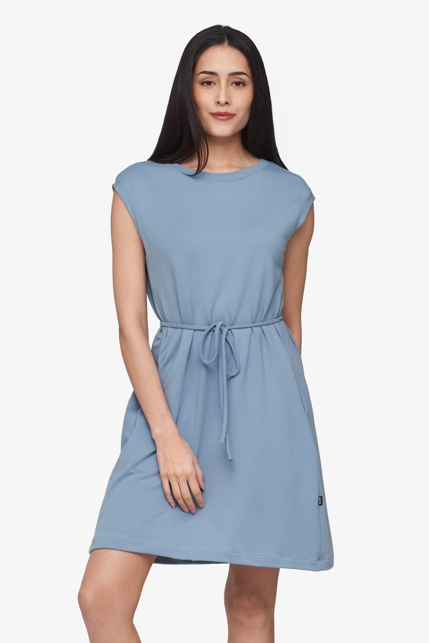 Newport Dress  - Women's Basic dress with pocket in Coastal Blue | Daub + Design