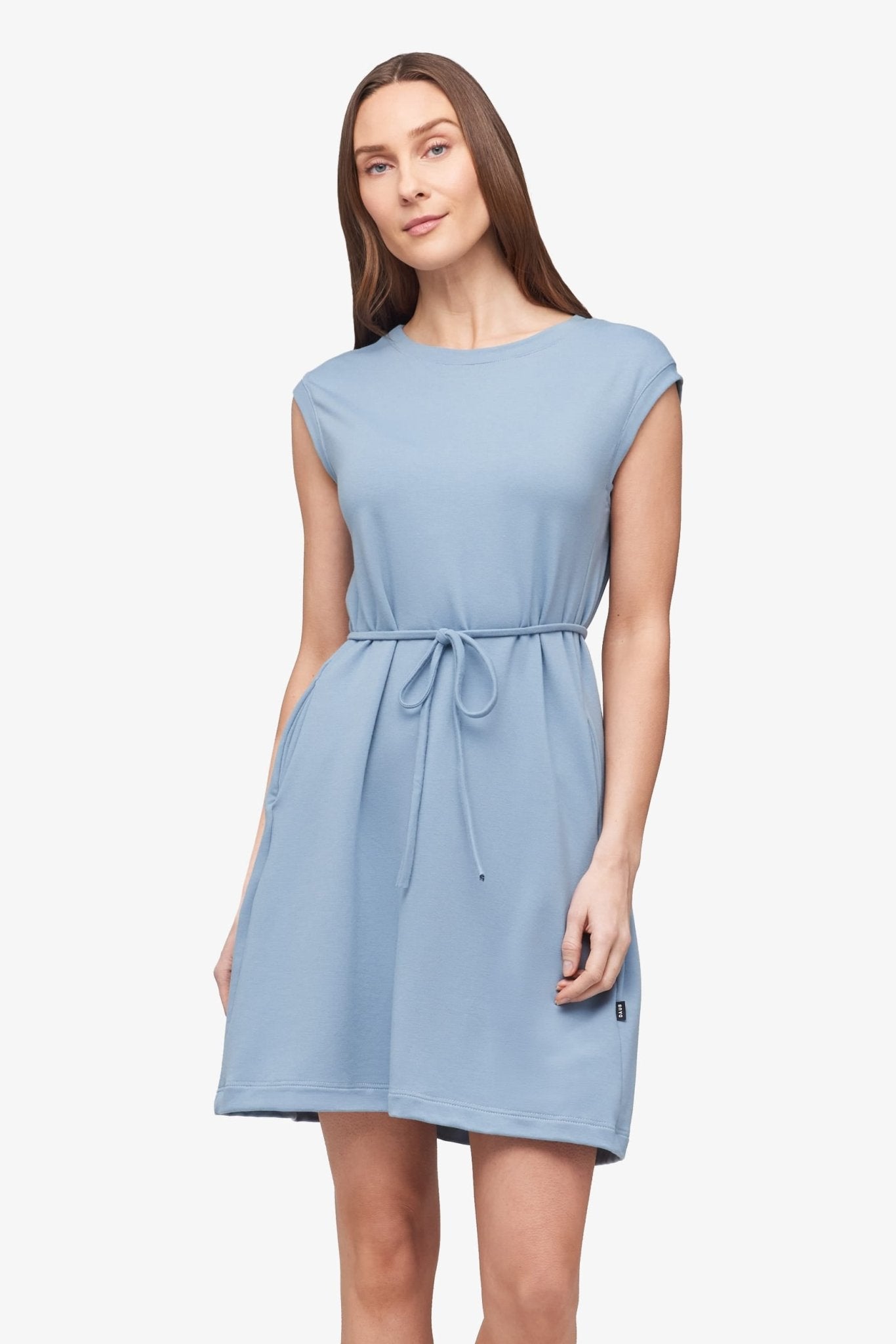 Newport Dress  - Women's Basic dress with pocket in Coastal Blue | Daub + Design