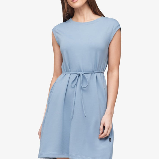 Newport Dress  - Women's Basic dress with pocket in Coastal Blue | Daub + Design