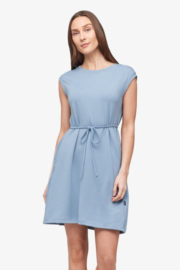 Newport Dress  - Women's Basic dress with pocket in Coastal Blue | Daub + Design