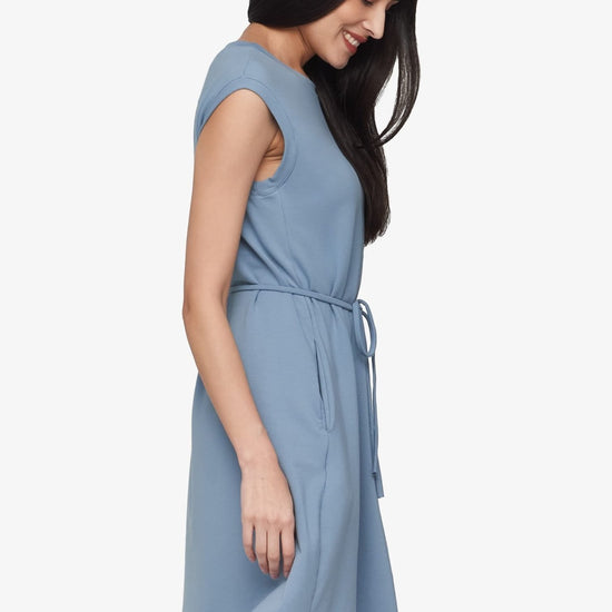 Newport Dress  - Women's Basic dress with pocket in Coastal Blue | Daub + Design