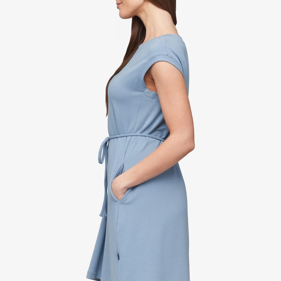 Newport Dress  - Women's Basic dress with pocket in Coastal Blue | Daub + Design