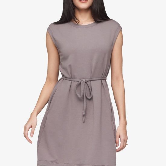 Newport Dress  - Women's Basic dress with pocket in Driftwood grey | Daub + Design