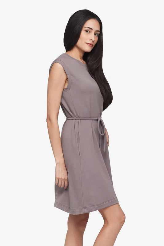 Newport Dress  - Women's Basic dress with pocket in Driftwood grey | Daub + Design