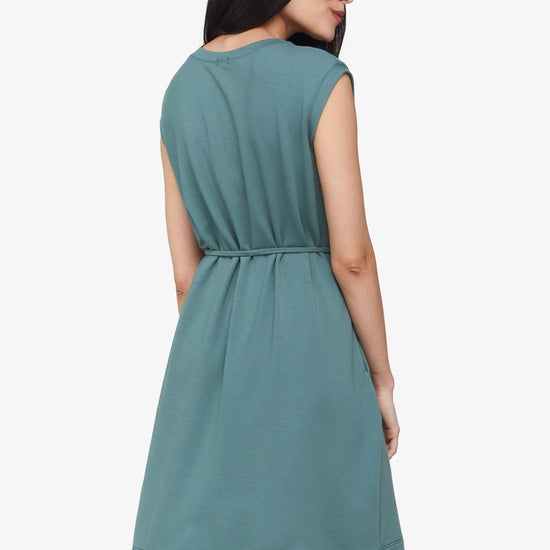 Newport Dress  - Women's Basic dress with pocket in North Atlantic green | Daub + Design