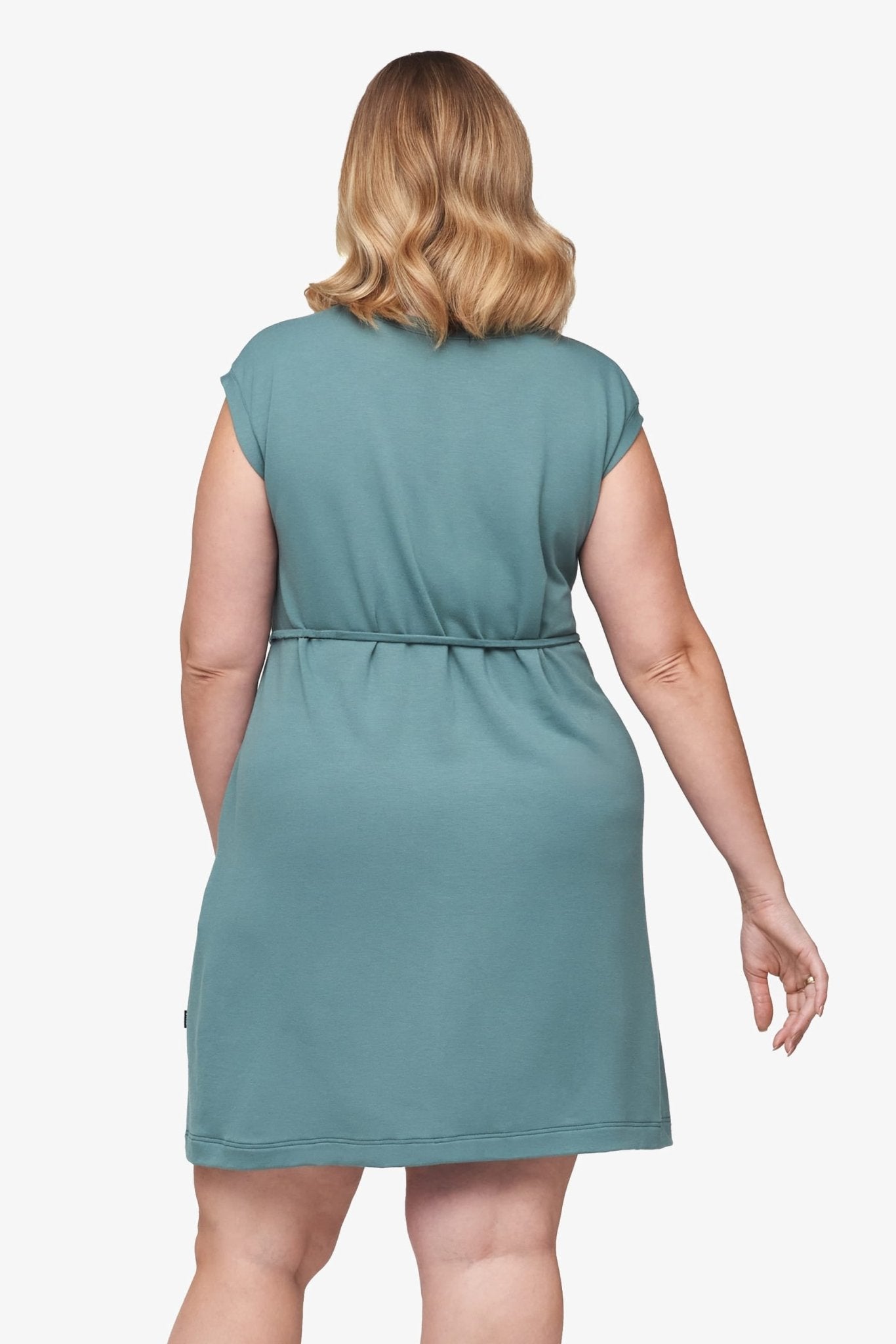Newport Dress  - Women's Basic dress with pocket in North Atlantic green | Daub + Design
