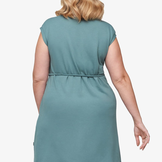 Newport Dress  - Women's Basic dress with pocket in North Atlantic green | Daub + Design