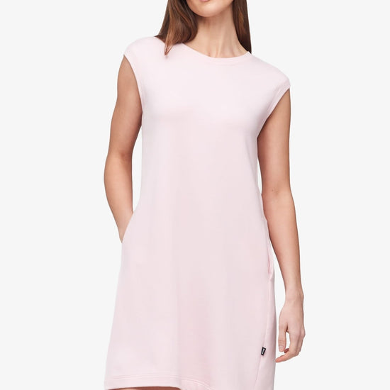 Newport Dress  - Women's Basic dress with pocket in Rose Quartz pink | Daub + Design