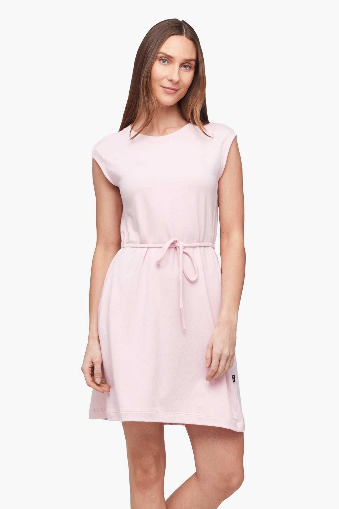 Newport Dress  - Women's Basic dress with pocket in Rose Quartz pink | Daub + Design
