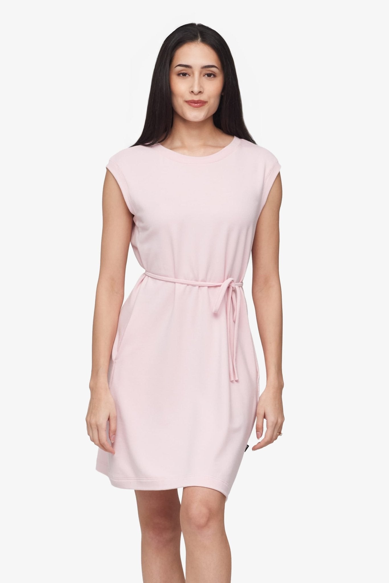 Newport Dress  - Women's Basic dress with pocket in Rose Quartz pink | Daub + Design