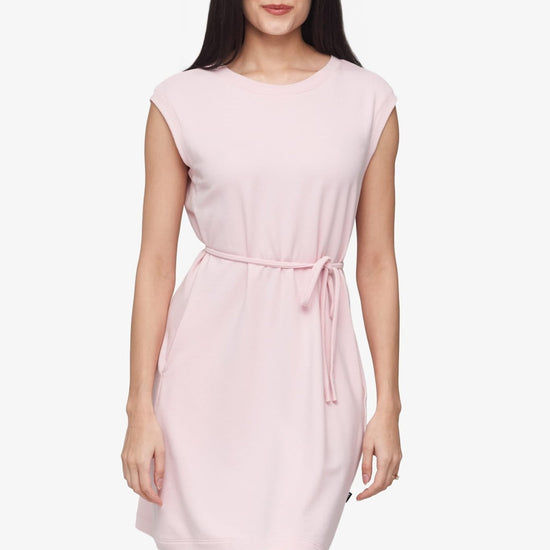 Newport Dress  - Women's Basic dress with pocket in Rose Quartz pink | Daub + Design