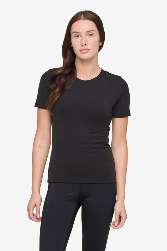 Ribbed Tee in Black
