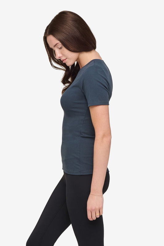 Ribbed Tee in Eclipse