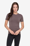 Ribbed Tee in Granite
