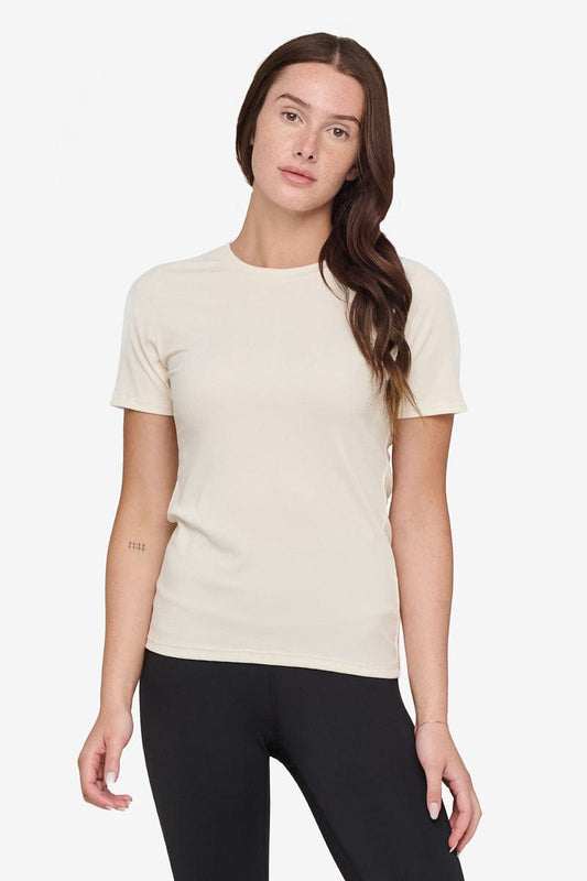 Ribbed Tee in Ivory
