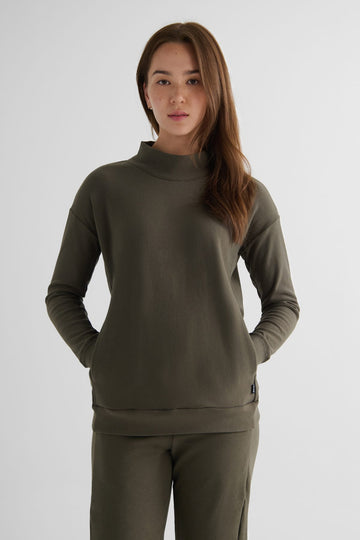 Shiloh Funnelneck Sweatshirt in Spruce