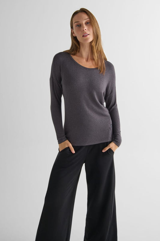 Talia Scoopneck Sweater in Iron