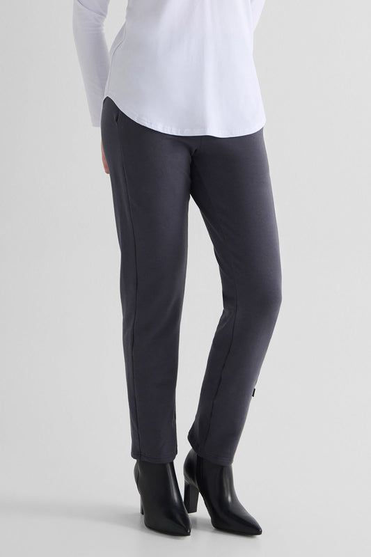 Wren Pant in Ash - Women's Fleece Straight Leg Pant in Ash Grey | DAUB