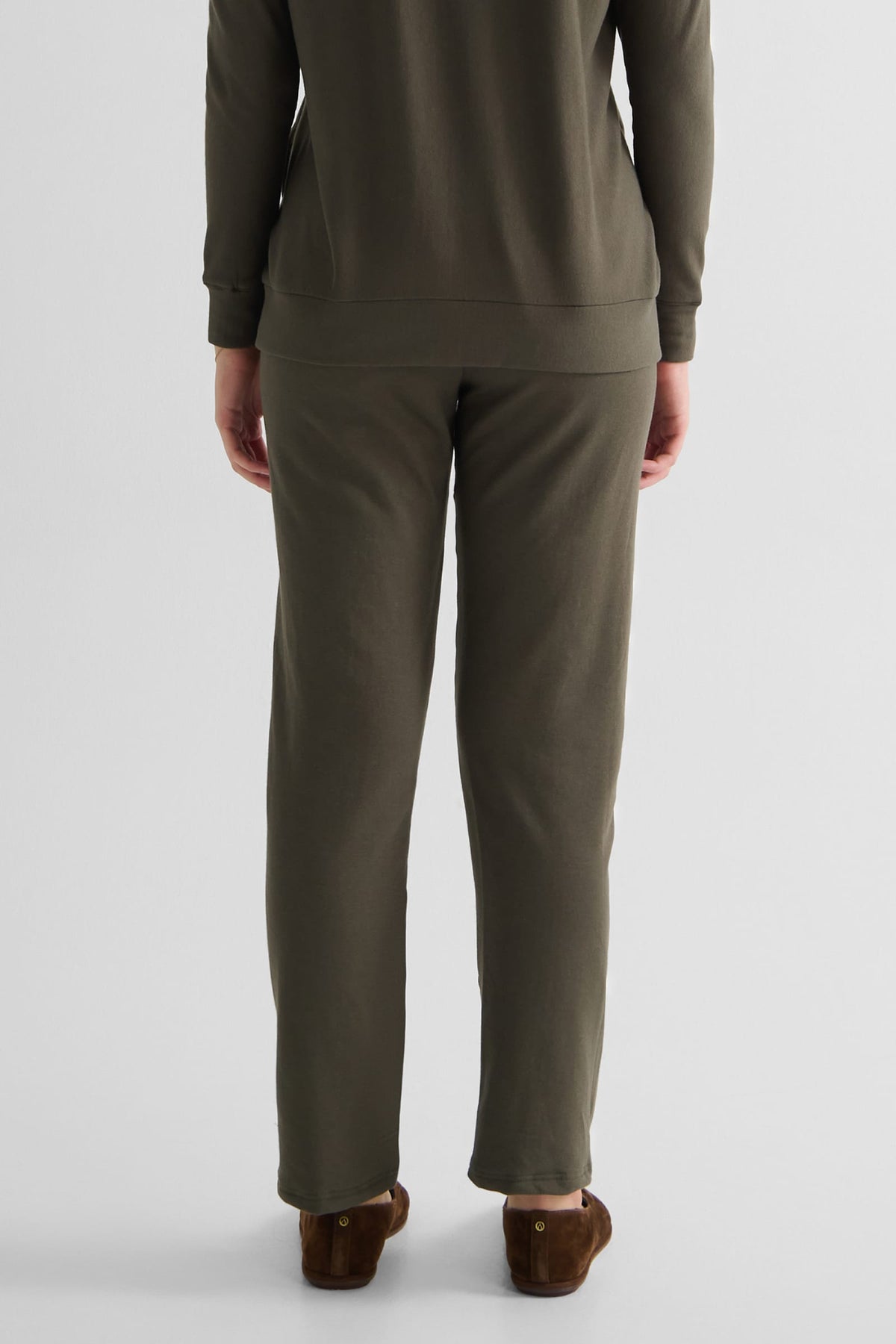 Wren Pant in Spruce  - Women's Fleece Straight Leg Pant in Spruce Green | DAUB