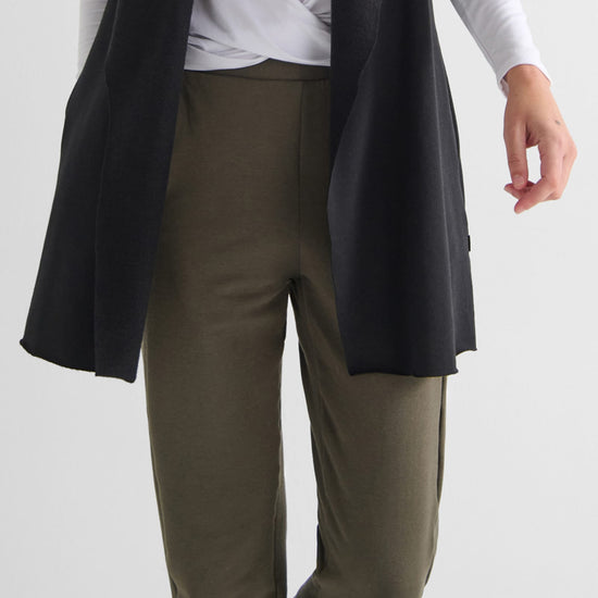 Wren Pant in Spruce  - Women's Fleece Straight Leg Pant in Spruce Green | DAUB