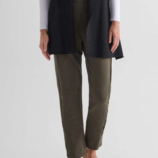 Wren Pant in Spruce  - Women's Fleece Straight Leg Pant in Spruce Green | DAUB
