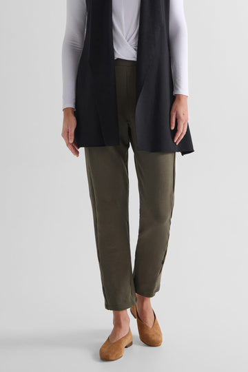 Wren Pant in Spruce  - Women's Fleece Straight Leg Pant in Spruce Green | DAUB