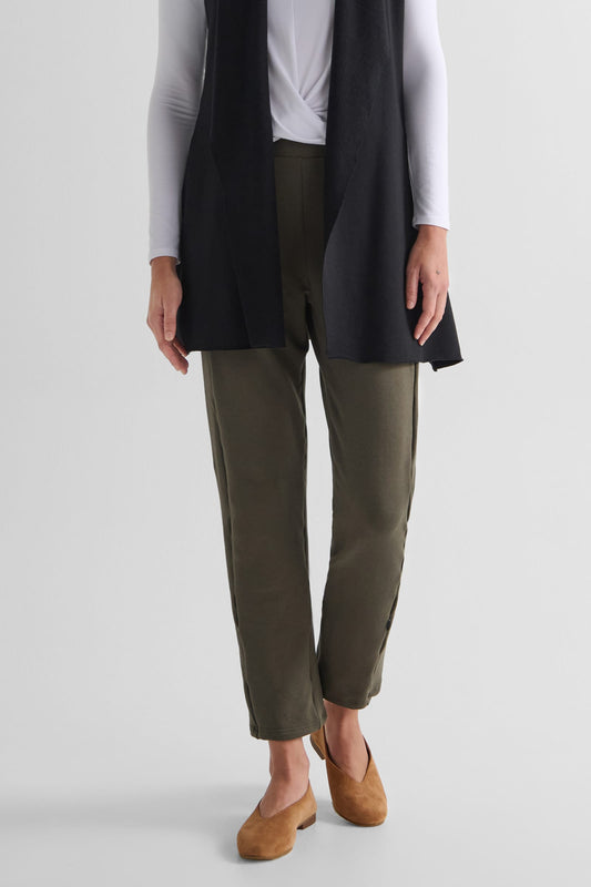 Wren Pant in Spruce  - Women's Fleece Straight Leg Pant in Spruce Green | DAUB