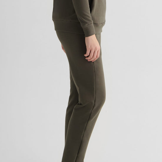 Wren Pant in Spruce  - Women's Fleece Straight Leg Pant in Spruce Green | DAUB