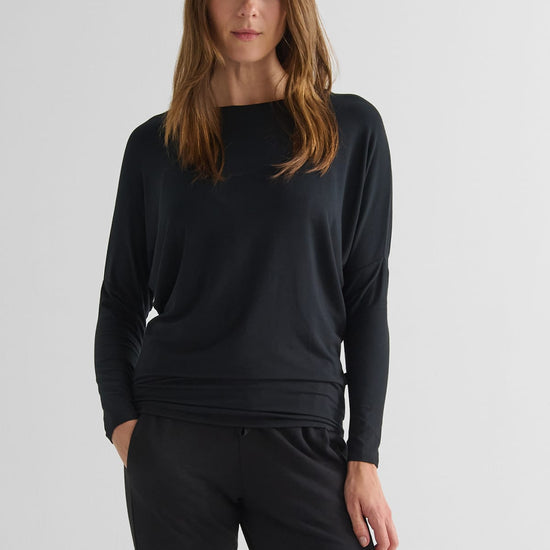 Dolman Longsleeve in Black - Women's Long Sleeve Top in Black | DAUB