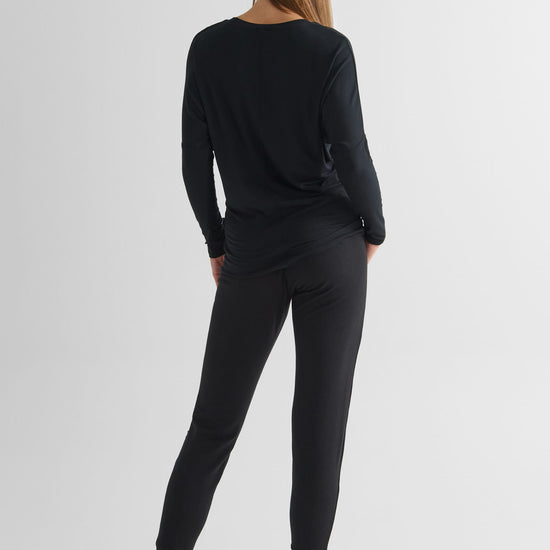 Dolman Longsleeve in Black - Women's Long Sleeve Top in Black | DAUB