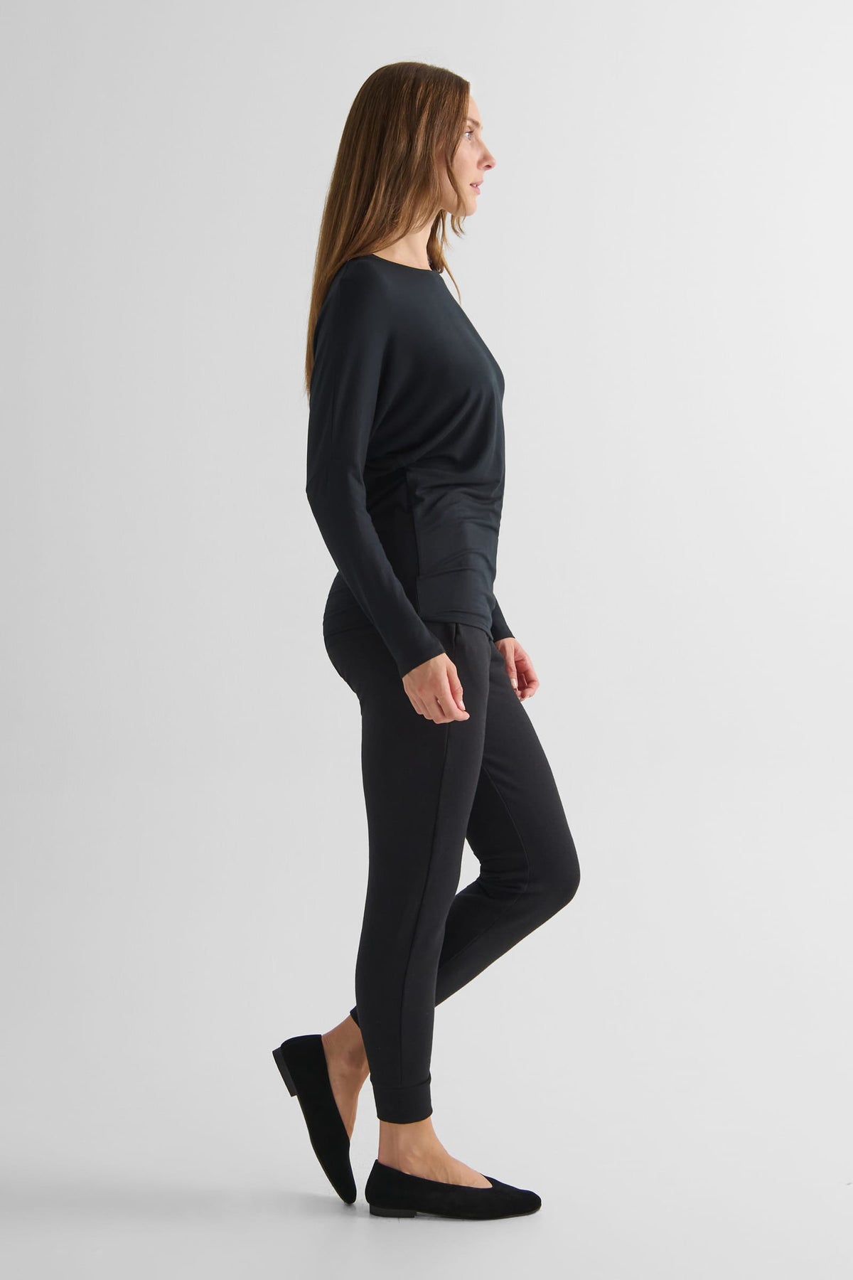 Dolman Longsleeve in Black - Women's Long Sleeve Top in Black | DAUB