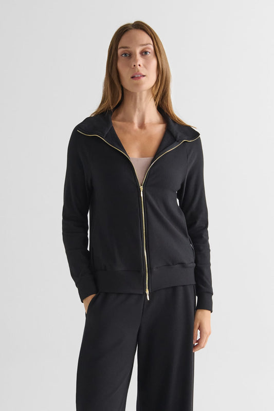 Freedom Full Zip Sweatshirt in Black - Women's Full Zip Fleece Sweatshirt in Black | DAUB
