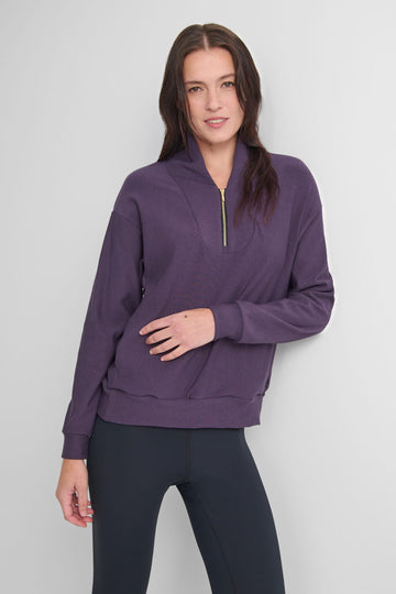 Freedom Quarter Zip Sweatshirt in Aubergine