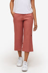 woman wearing orange cropped sweatpants 