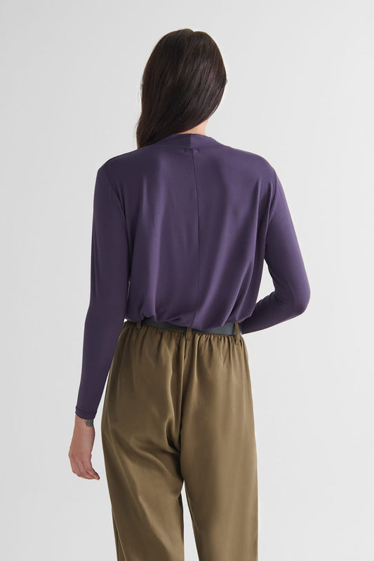 Jensen Longsleeve in Aubergine - Women's Long Sleeve Shirt in Aubergine Purple | DAUB