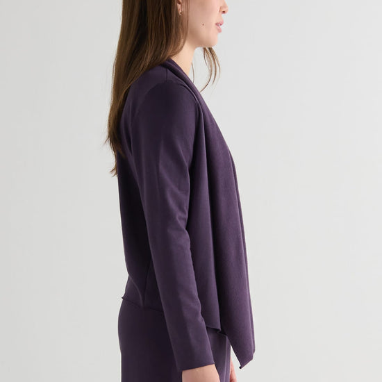Sloane Jacket in Aubergine - Lightweight Women’s Fleece Jacket in Aubergine Purple | DAUB