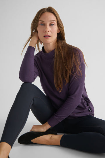 Shiloh Funnelneck Sweatshirt in Aubergine