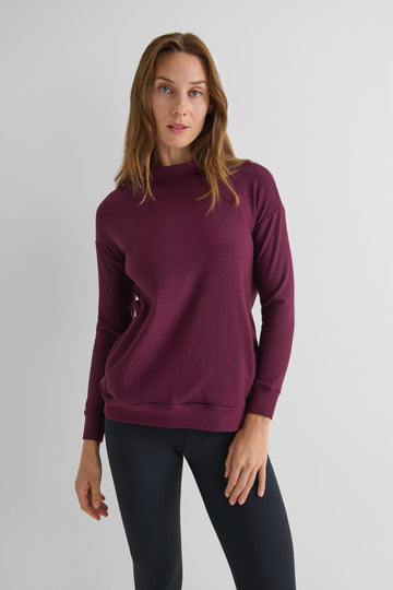 Shiloh Funnelneck Sweatshirt in Syrah