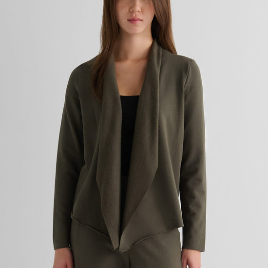 Sloane Jacket in Spruce - Lightweight Women’s Fleece Jacket in Spruce Green | DAUB